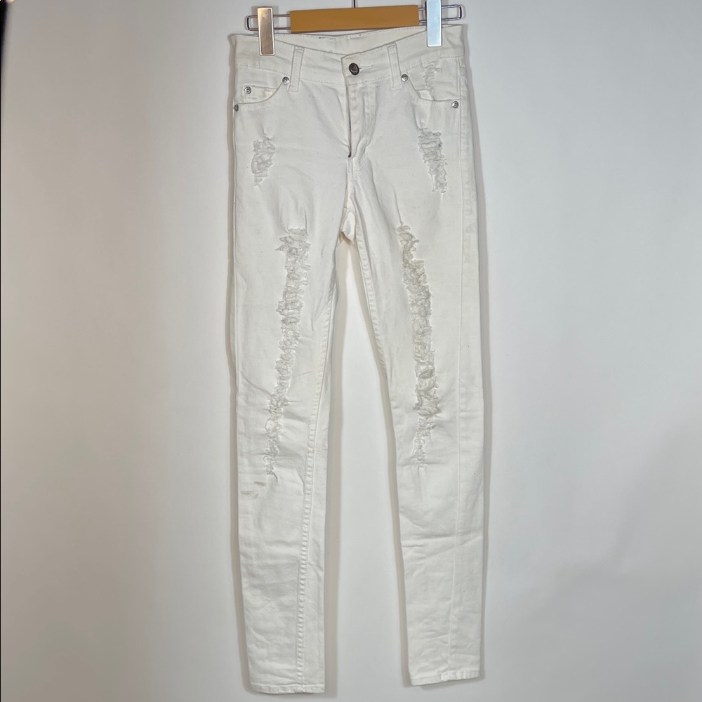 Cheap Monday Distressed White Jeans